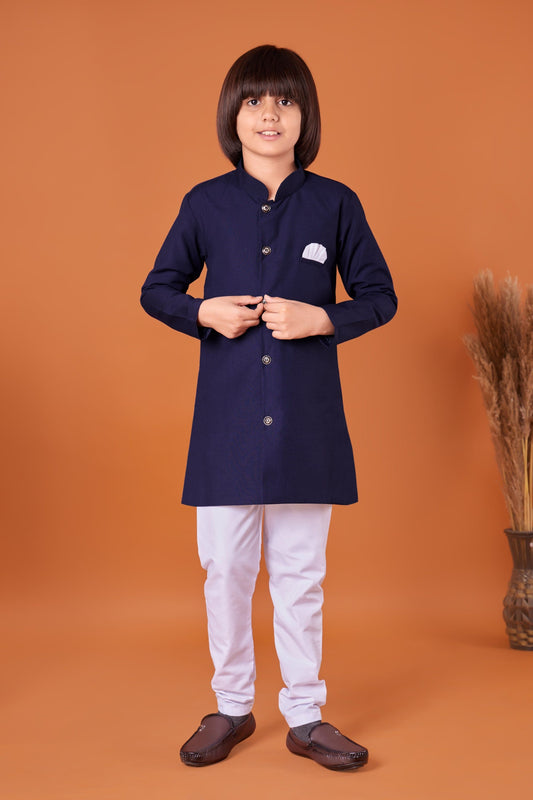 Boy's Traditional Ethnic Wear blue Kurta Pajama Set
