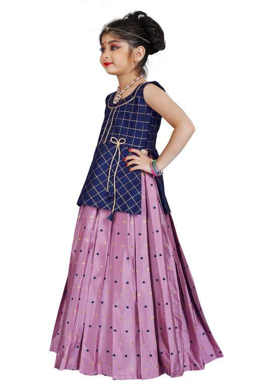 Girls Readymade Cotton Silk Lehenga Set Choli