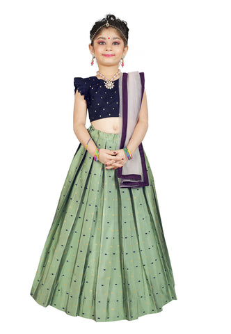 Girls Pista Traditional Lehenga With Dupatta Set Choli