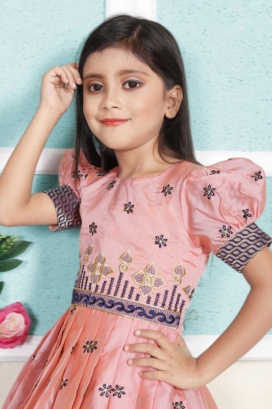 Girl's Pattu Pavadai Readymade Jacquard Lehenga Choli kids