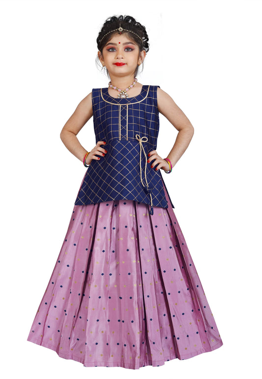 Girls Readymade Cotton Silk Lehenga Set Choli