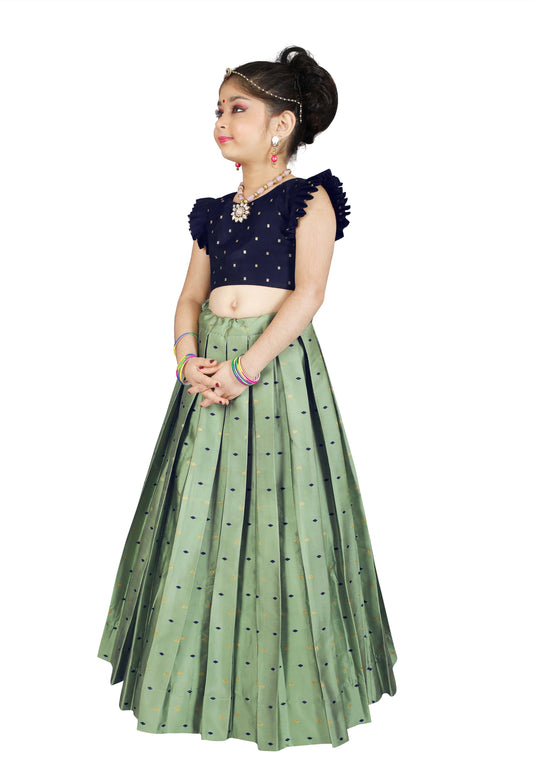 Girls Pista Traditional Lehenga With Dupatta Set Choli