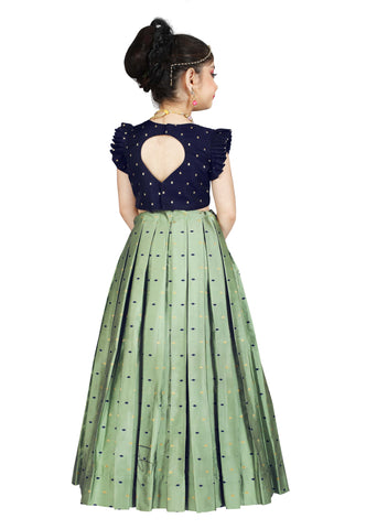 Girls Pista Traditional Lehenga With Dupatta Set Choli