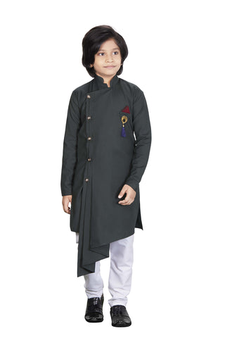 Boys Readymade Green Kurta Pyjama Set Kids