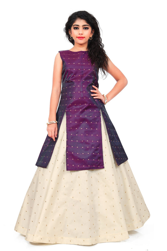 Girls Traditional western Maroon Lehenga dress