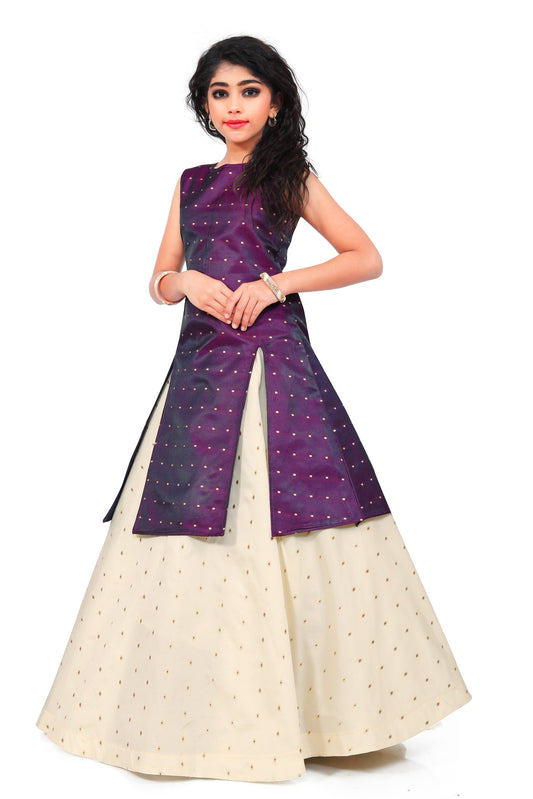 Girls Traditional western Maroon Lehenga dress