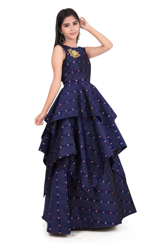 Girl's Maxi Blue Dress Gown for kids