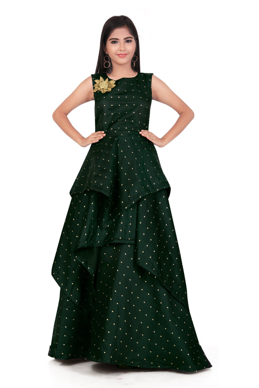 Girl's Traditional Green Dress for kids