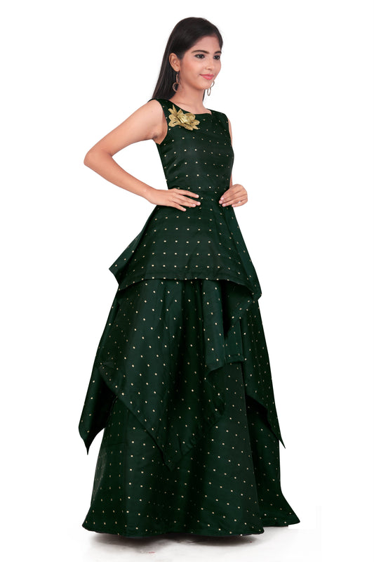 Girl's Traditional Green Dress for kids