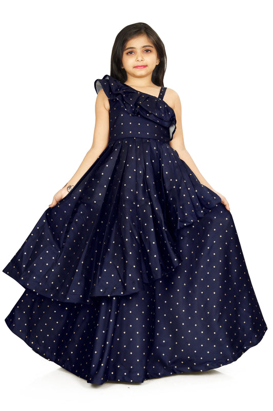 kids Girl's Ruffled Gown Dress